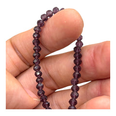 4mm Thunder Polish Glass Crystal Roundel Cut Violet