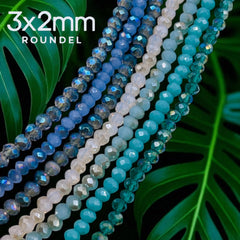 3x2mm Roundel Cut Glass Crystal Package Deal