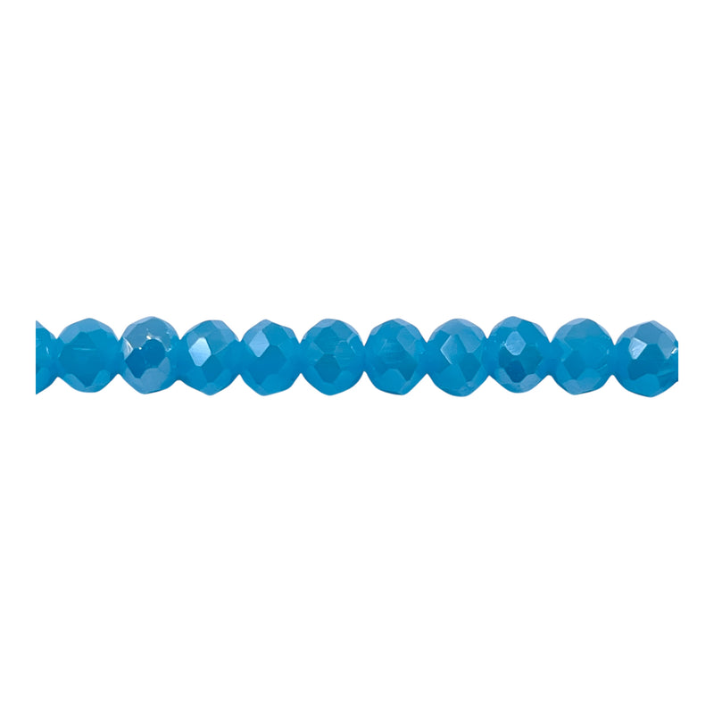 6mm Thunder Polish Glass Crystal Roundel Cut Blue Jade AB