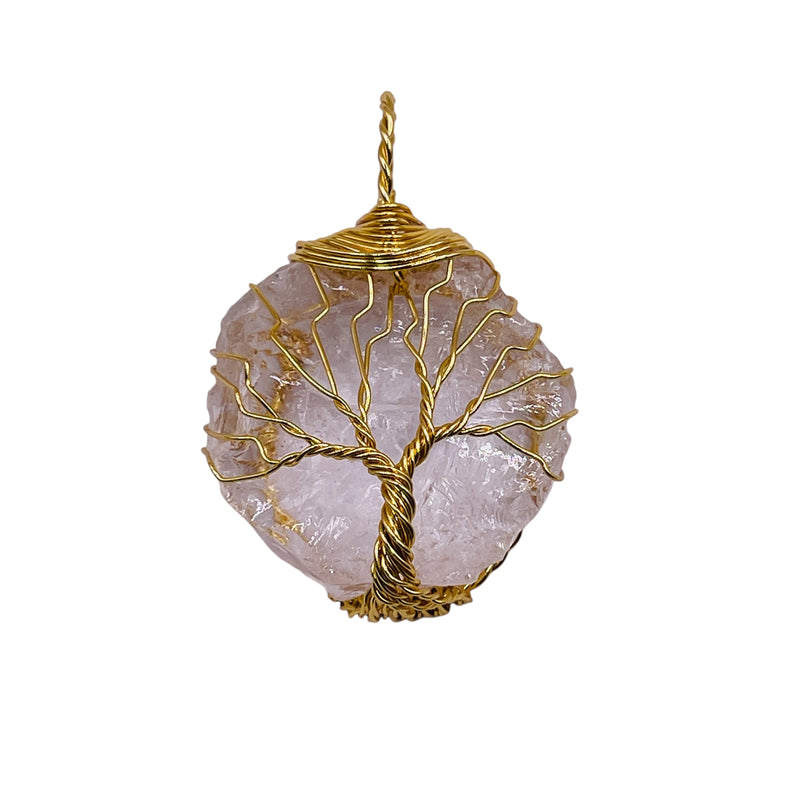 Clear Quartz Tree of Life Pendant
