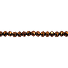 4mm Thunder Polish Glass Crystal Roundel Cut Copper