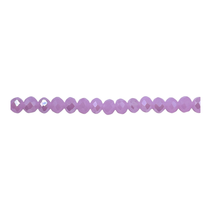 4mm Thunder Polish Glass Crystal Roundel Cut Rose Jade AB