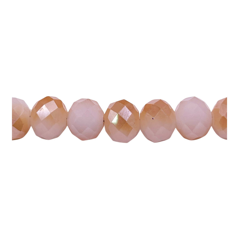 10mm Thunder Polish Glass Crystal Roundel Cut Half Beige Jade