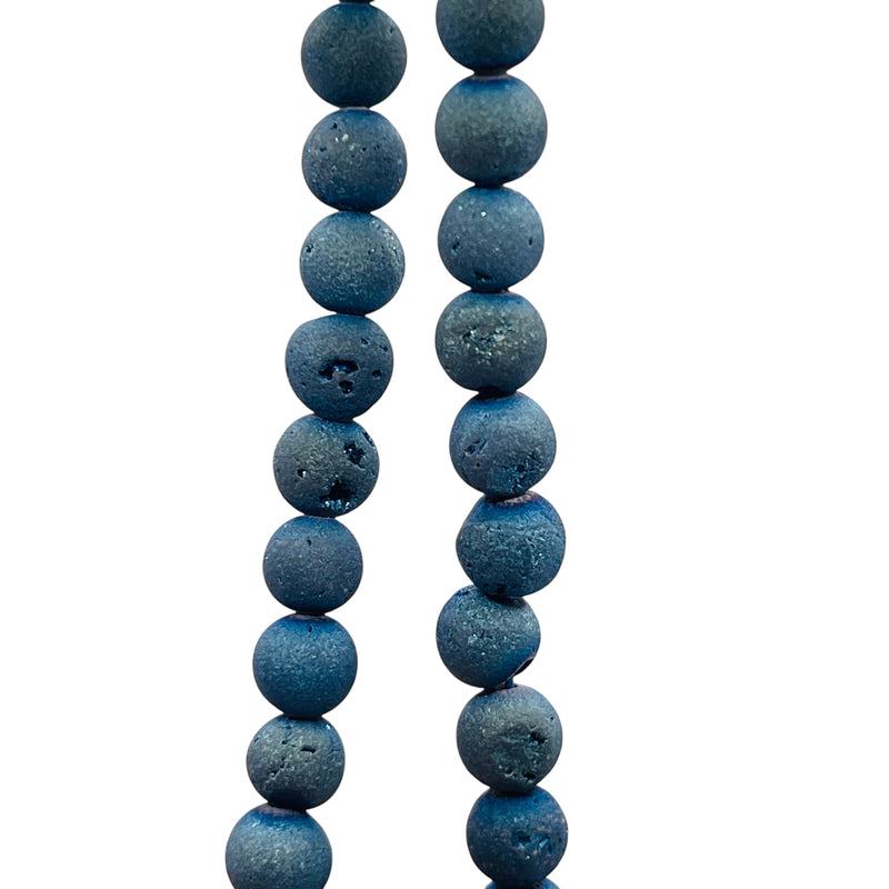 6mm Druzy Round Magic Blue