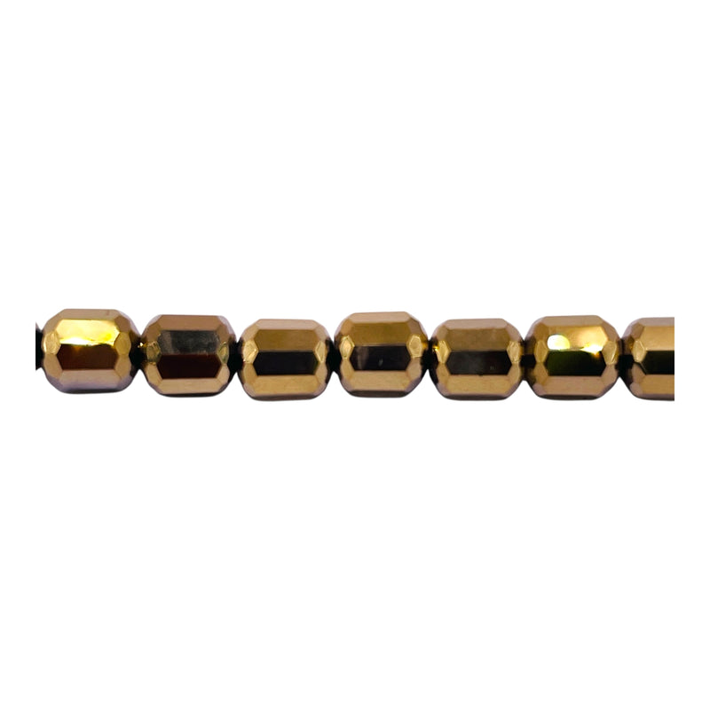 7x6mm Cylinder Cut Gold