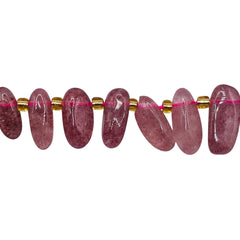 9-13mm Chips Cherry Quartz side drilled