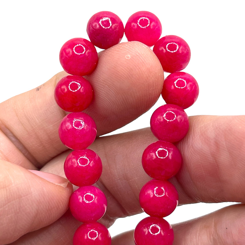 Dyed Jade Round Fuchsia