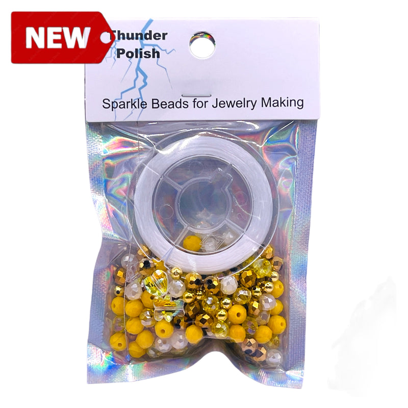 Thunder Polish Glass Crystal Gold Banana Bead Kits