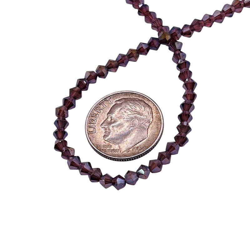 3mm Thunder Polish Glass Crystal Bicone Amethyst AB