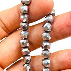 7x7mm Cube Hematite Rhodium