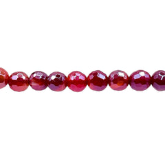 8mm Round Cut Agate Red Shine