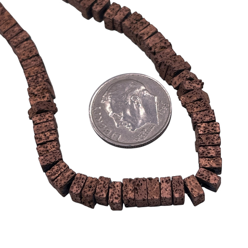 5mm Square Disc Lava Matt Copper