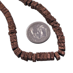 5mm Square Disc Lava Matt Copper