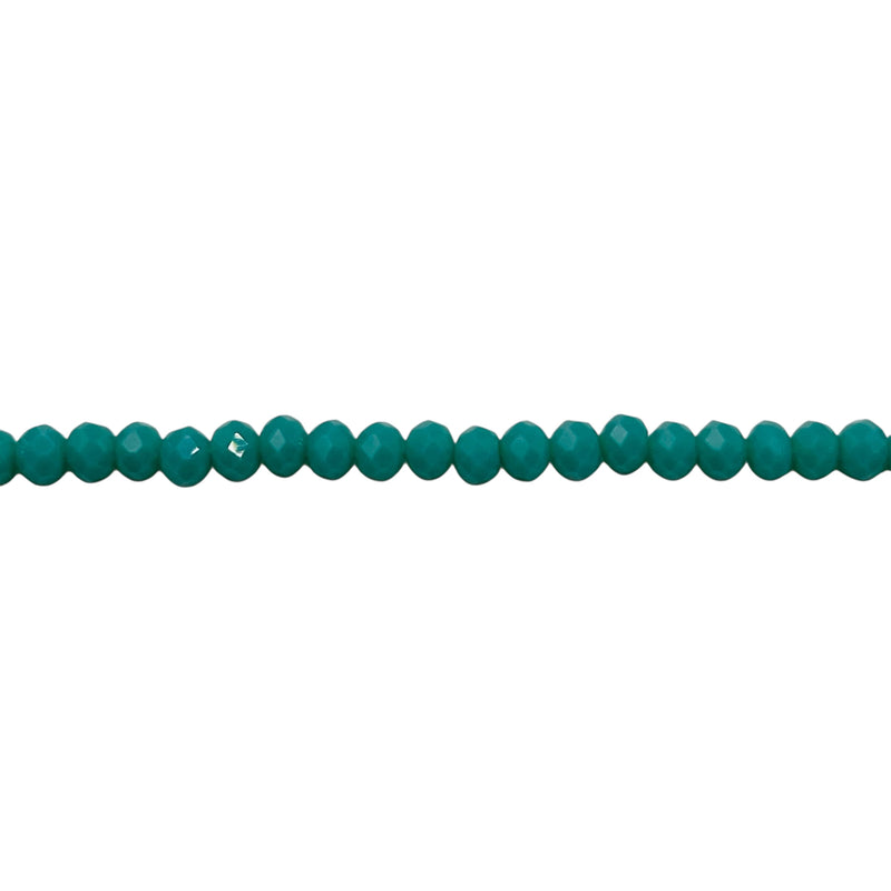 3mm Thunder Polish Glass Crystal Roundel Cut Turquoise Jade