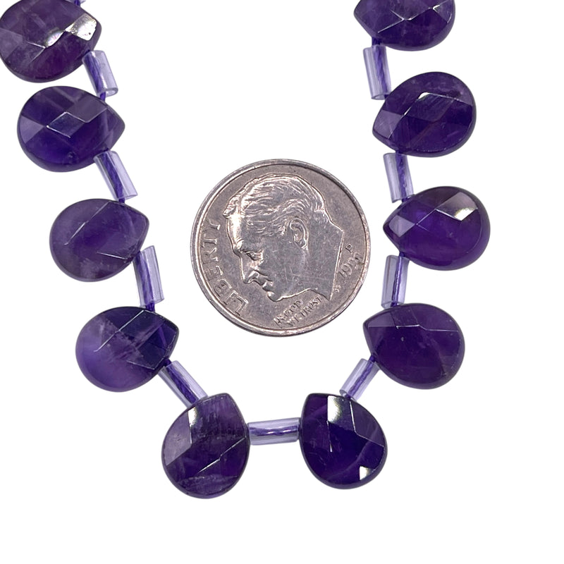 10x8mm Flat Teardrop Cut Amethyst