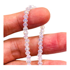 4mm Thunder Polish Glass Crystal Roundel Cut Opal AB