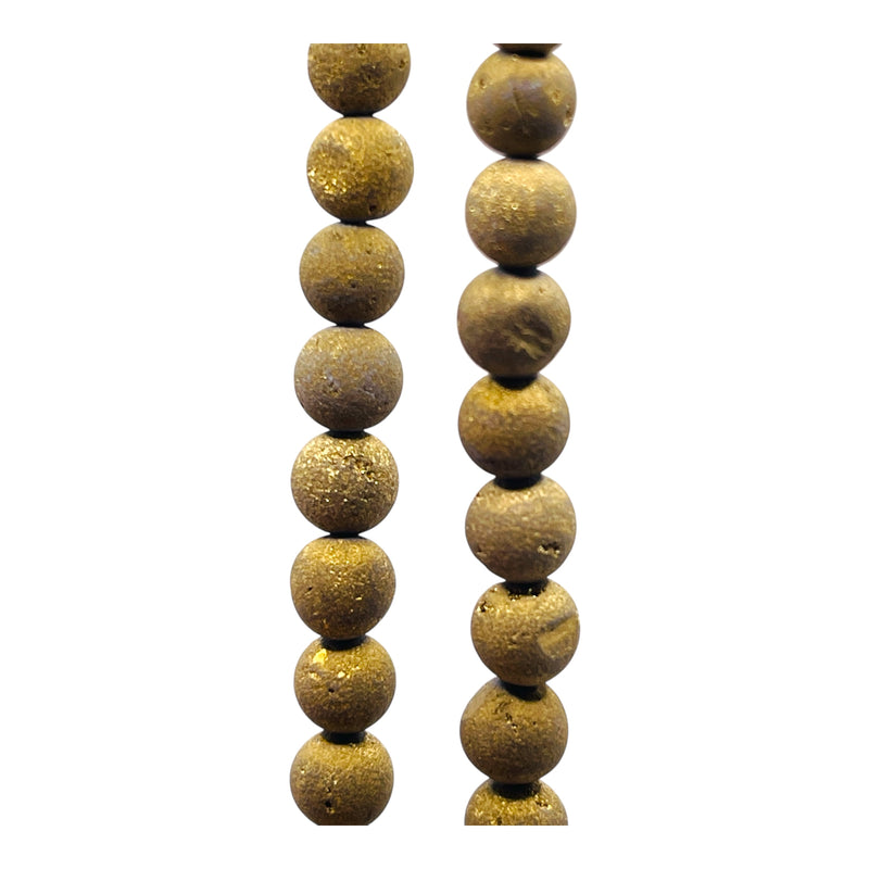 6mm Druzy Round Gold