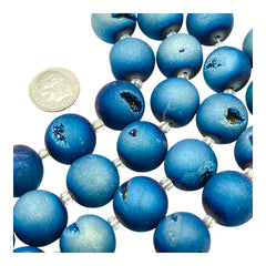 16mm Druzy Round Blue Light