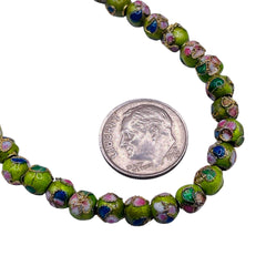 6mm Round Cloisonne Dk. Green