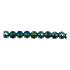 6mm Thunder Polish Round Disco Cut Green Zircon Super AB