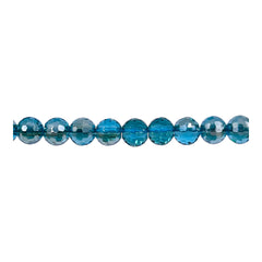 6mm Thunder Polish Round Disco Blue Zircon SAB