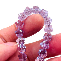 8mm Flower Glass Crystal Lt. Violet