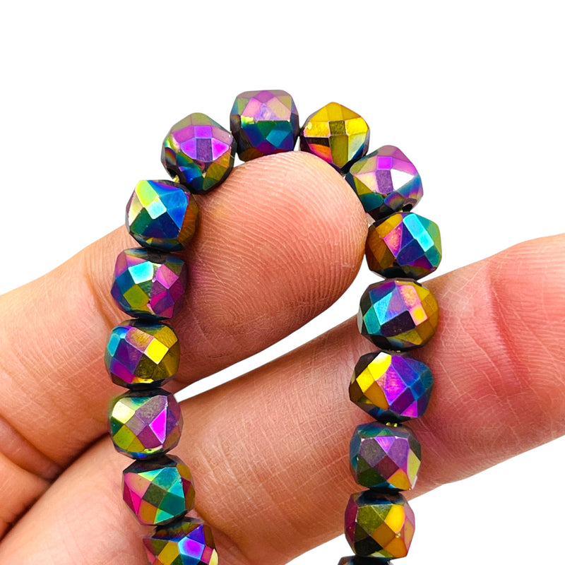 7x7mm Cube Hematite Rainbow
