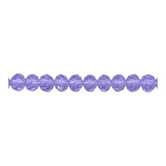6mm Thunder Polish Glass Crystal Roundel Cut Lt Purple