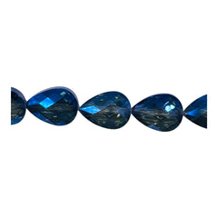 18x13mm Flat Tear Drop Glass Crystal Magic Blue