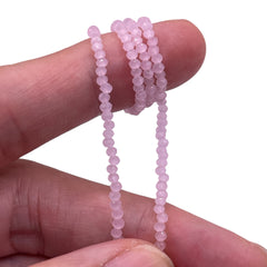 2mm Thunder Polish Glass Crystal Roundel Cut Rose Jade