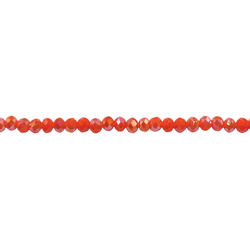 2mm Thunder Polish Glass Crystal Roundel Cut Orange Jade AB