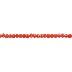 2mm Thunder Polish Glass Crystal Roundel Cut Orange Jade AB