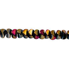 6mm Crescent Glass Crystal Purple Gold