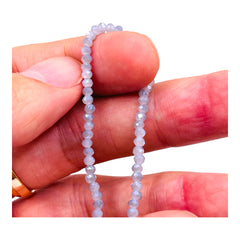 3mm Thunder Polish Glass Crystal Roundel Cut Gray Blue