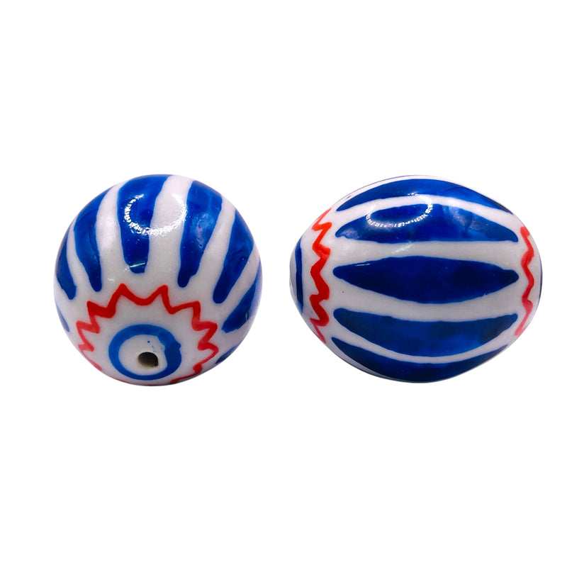 40x33mm Handmade and painted Porcelain