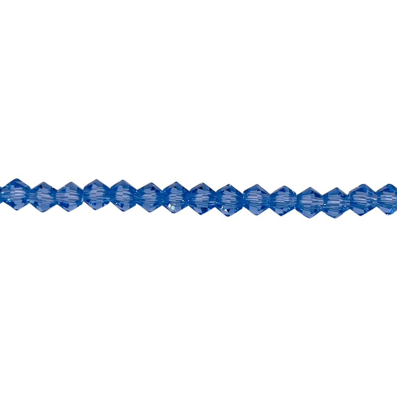 4mm Thunder Polish Glass Crystal Bicone Lt. Sapphire