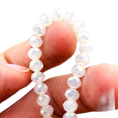 6mm Thunder Polish Glass Crystal Roundel Cut Lt. Gold Opal