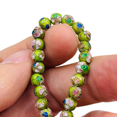 6mm Round Cloisonne Dk. Green