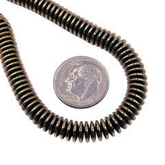 6.5mm Round Disc Hematite Gold