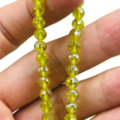 6mm Thunder Polish Round Disco Cut Yellow Gold Super AB