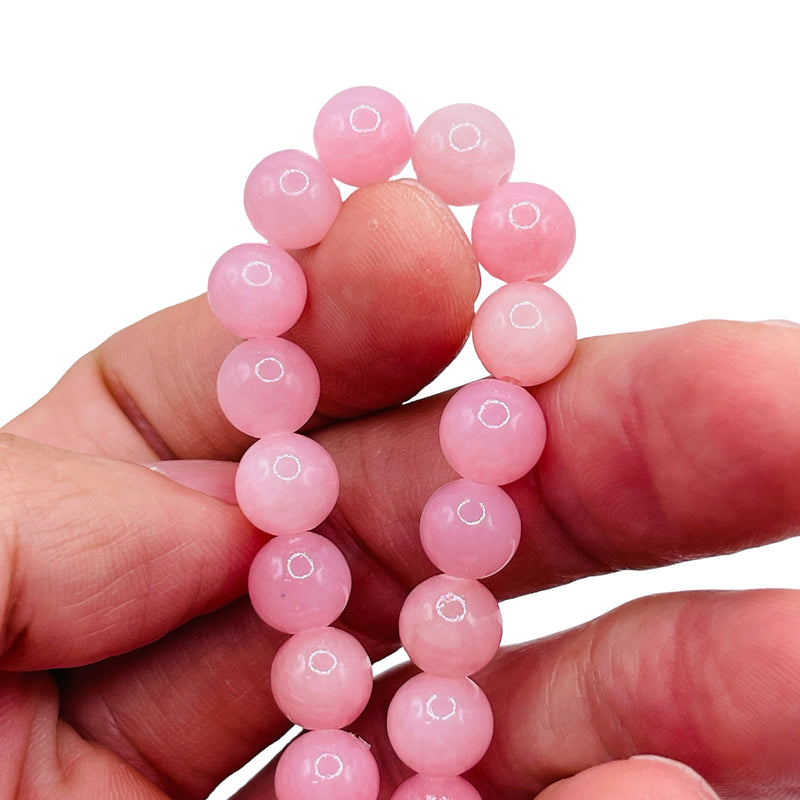 Dyed Jade Round Lt. Pink