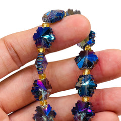 14mm Snowflake Glass Crystal Magic Purple