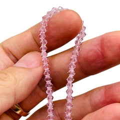 4mm Thunder Polish Glass Crystal Bicone Rosaline