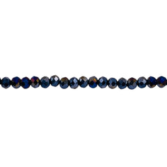 3mm Thunder Polish Glass Crystal Roundel Cut Jet AB