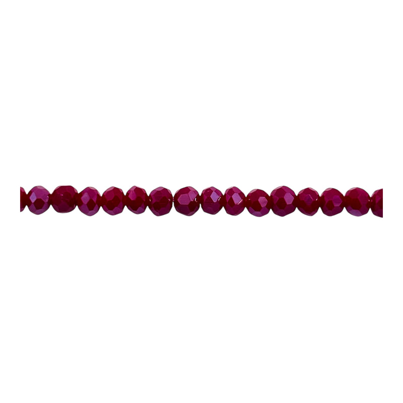 4mm Thunder Polish Glass Crystal Roundel Cut Ruby Jade AB