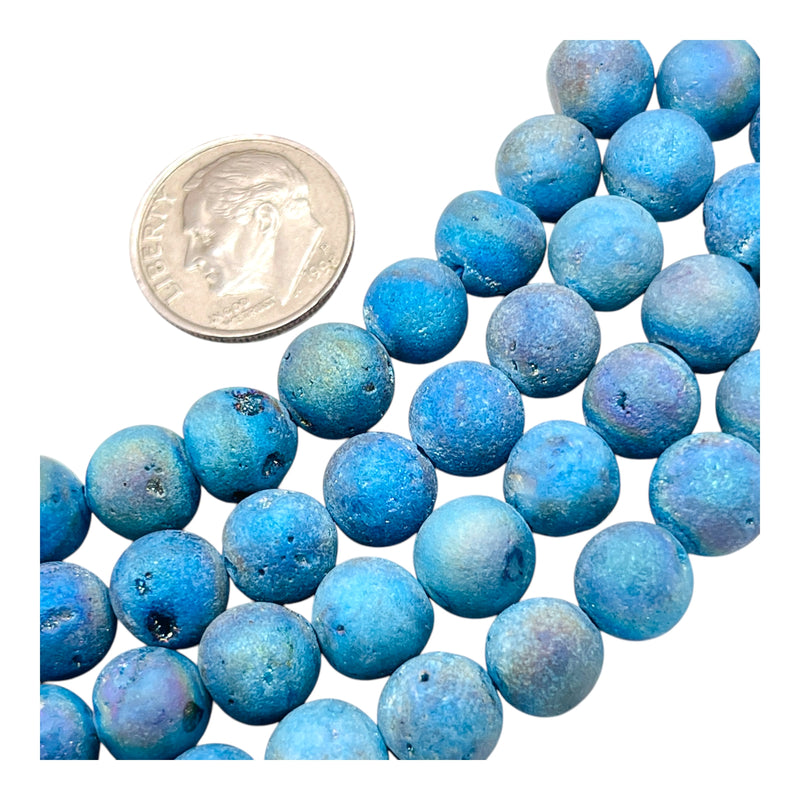 8mm Druzy Round Turquoises