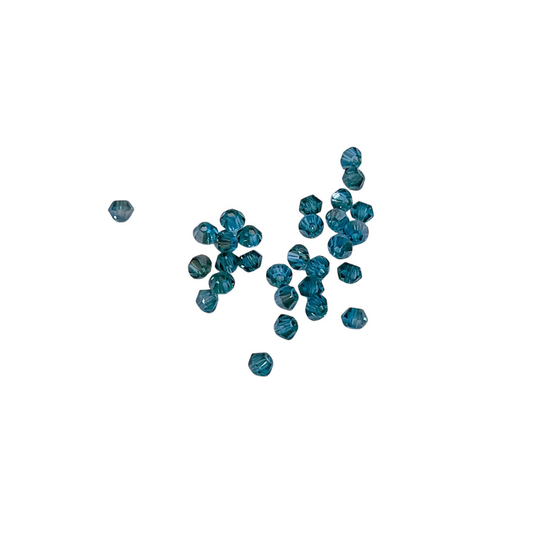 2mm Thunder Polish Glass Crystal Bicone Green Zircon MG