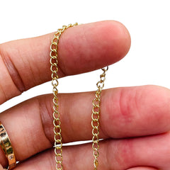 Losolo 4x3mm Stainless Steel Chain 18K Gold Plated