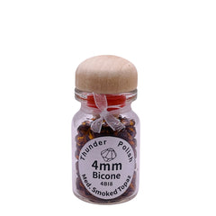 4mm Thunder Polish Glass Crystal Bicone Med. Smoked Topaz Bottle