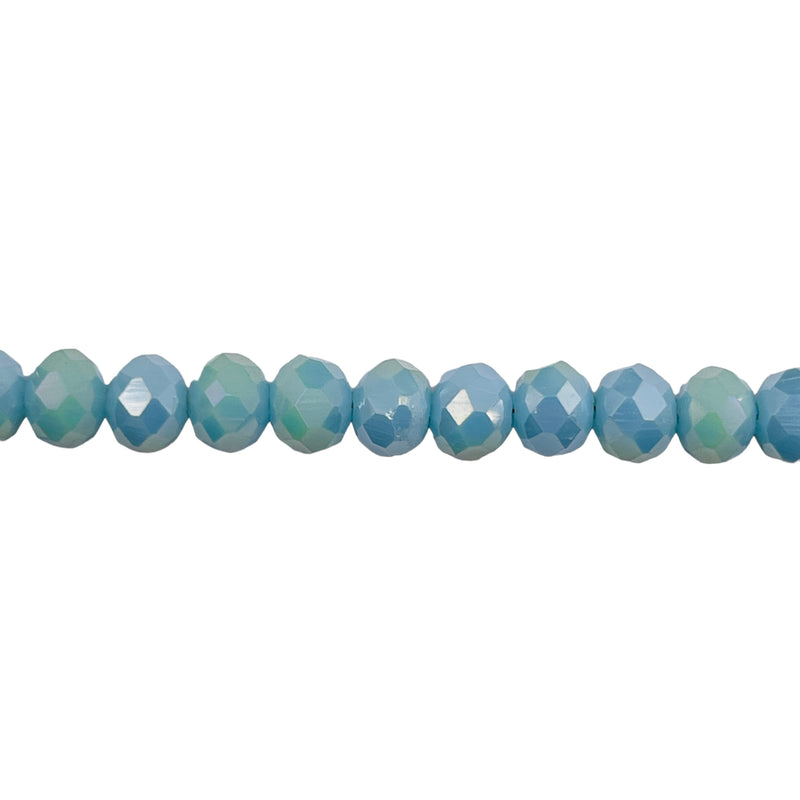 6mm Thunder Polish Glass Crystal Roundel Cut Gold Blue Jade